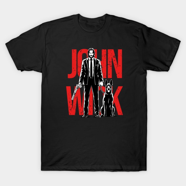 Mr. wick and the dog T-Shirt by creative.z